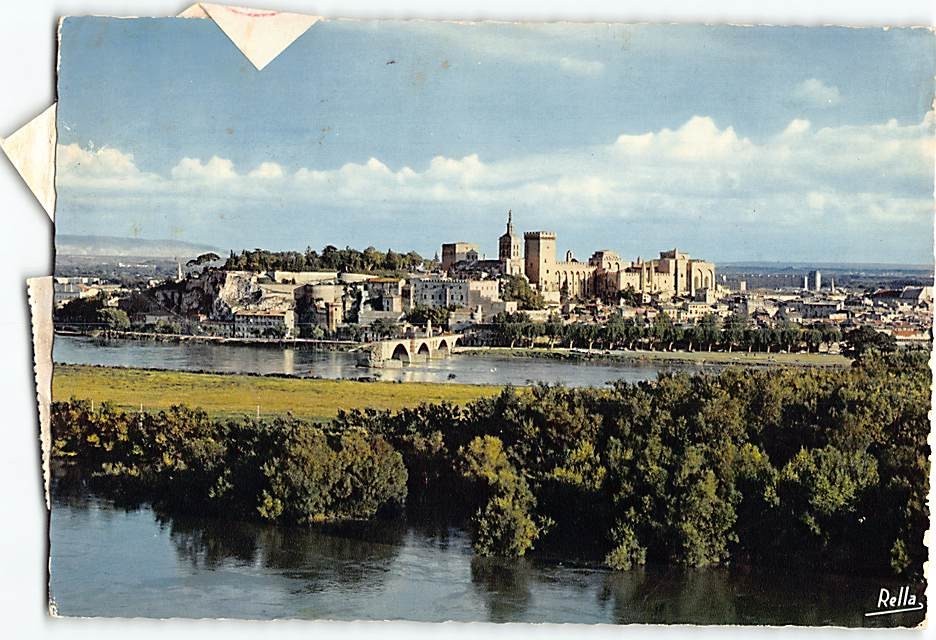 Postcard Pont Saint-Bénézet & Palais des Papes Avignon France