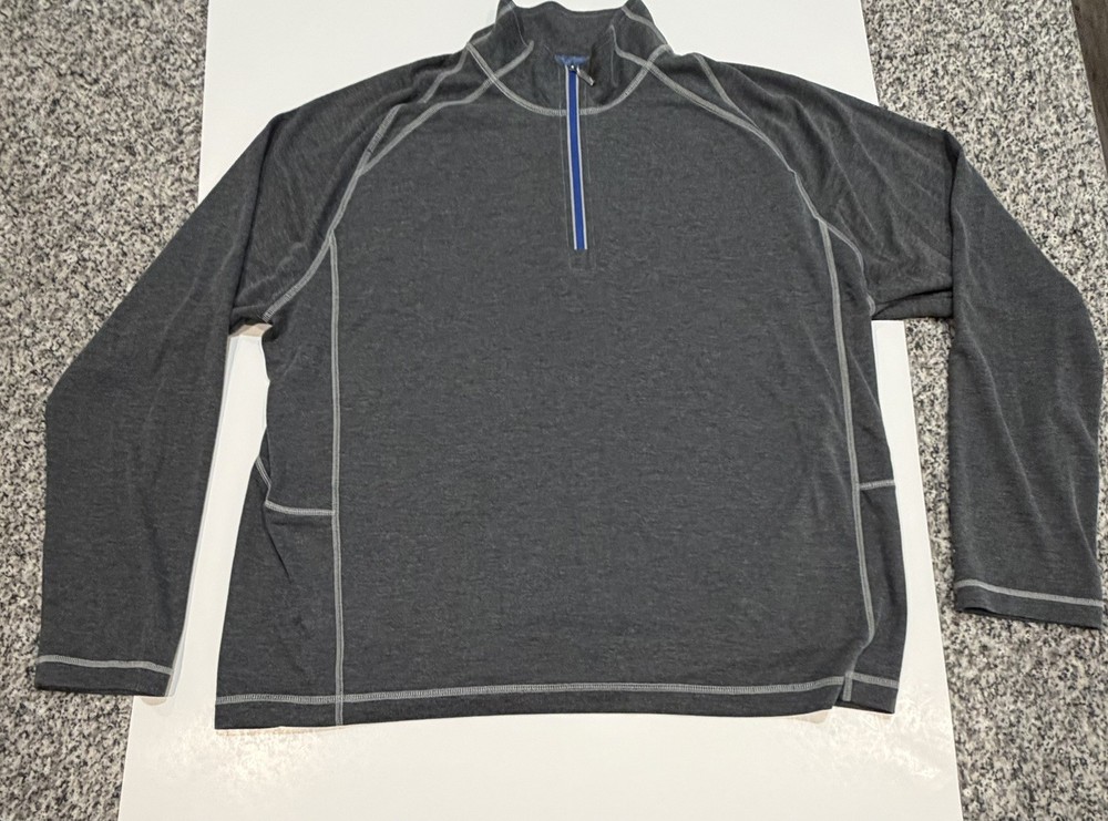 Tommy Bahama Islandzone Men's Size XL 1/4 Zip Gray Pullover Long Sleeve