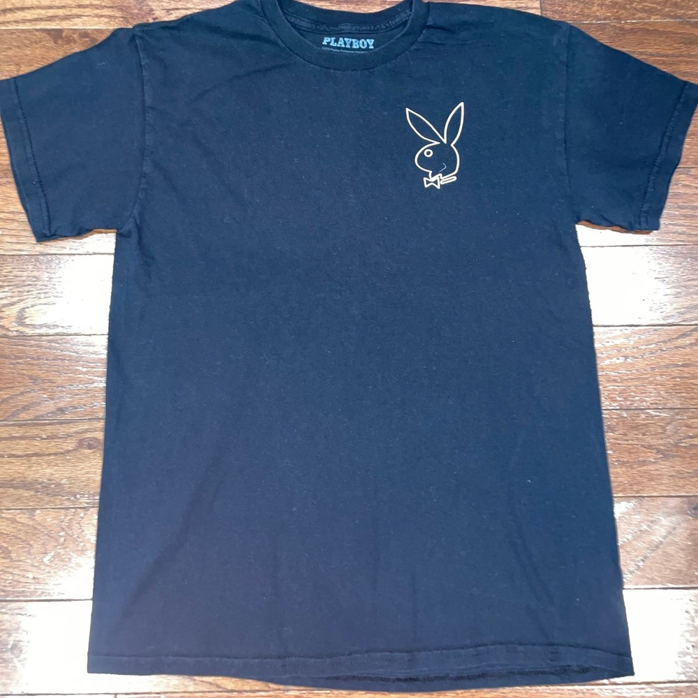 Playboy Men’s Black Bunny Logo T-Shirt Size M Graphic Streetwear Tee