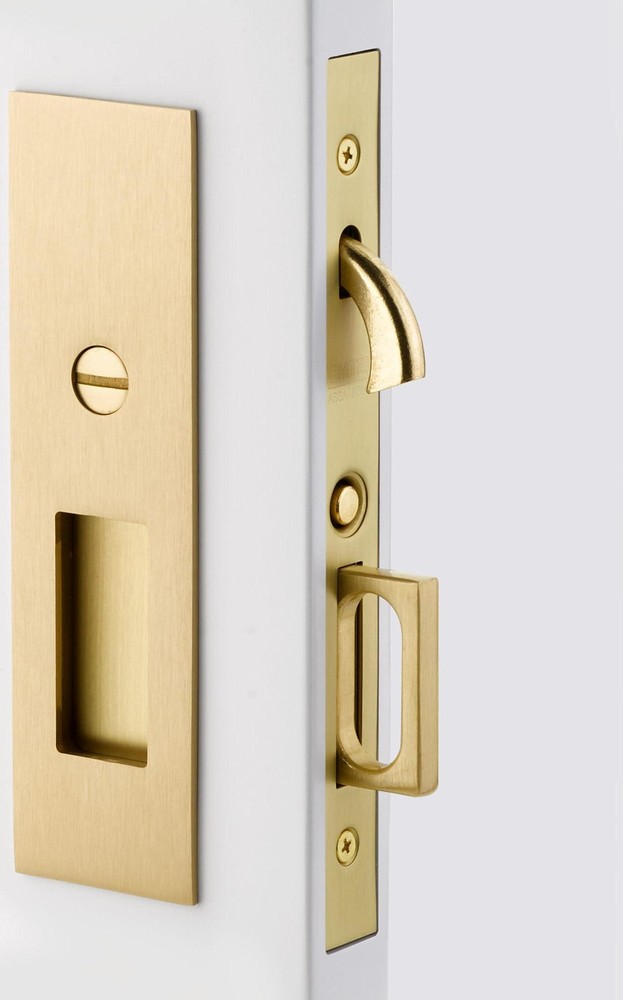 Emtek 2155-134 Modern Narrow 7-1/4 Inch Brass Privacy Door Lever