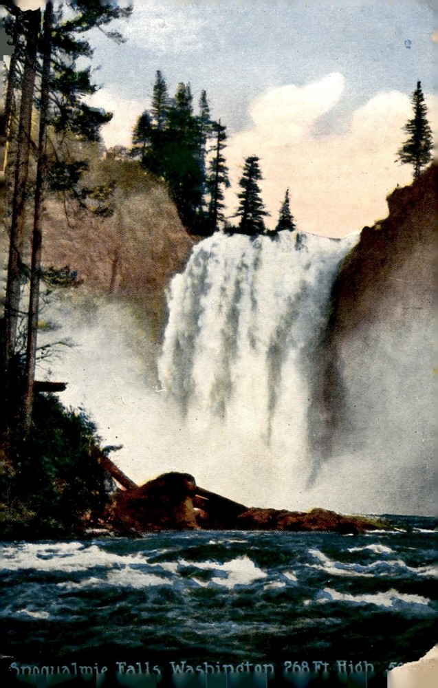 Snoqualmie Falls, Washington - 268 Ft High Postcard