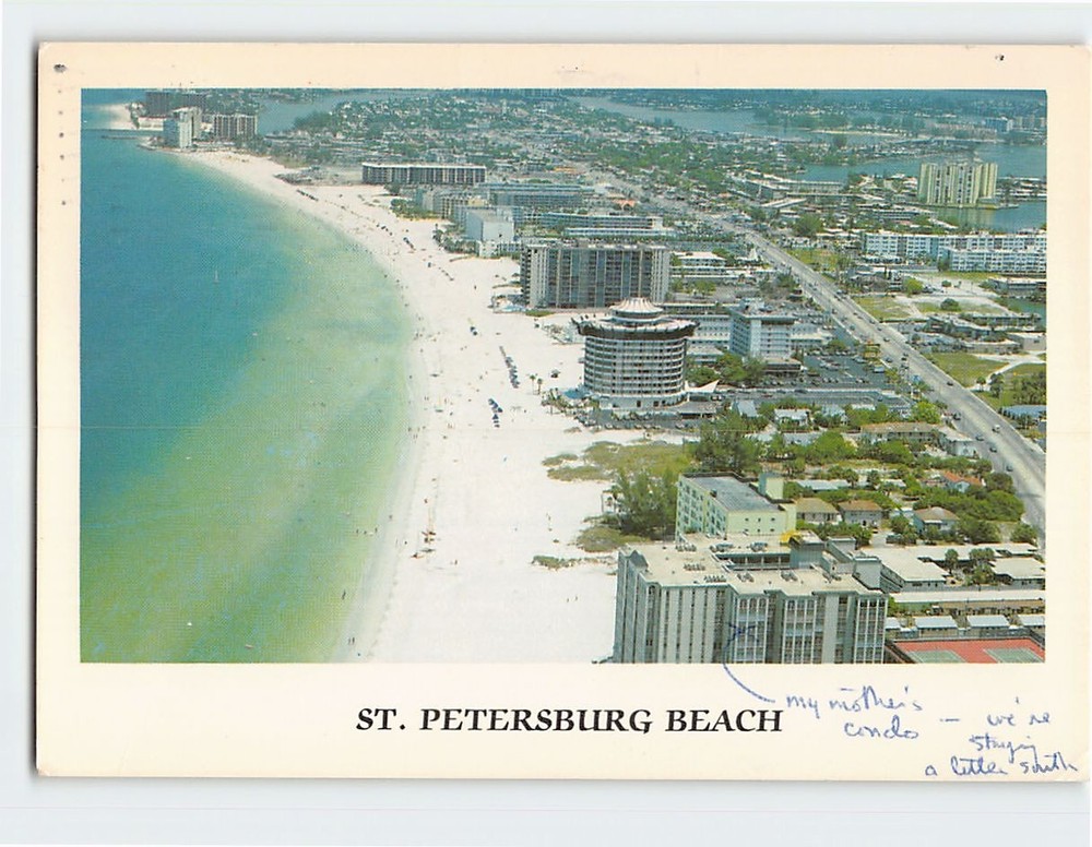 Postcard Aerial View of St. Petersburg Beach Florida USA