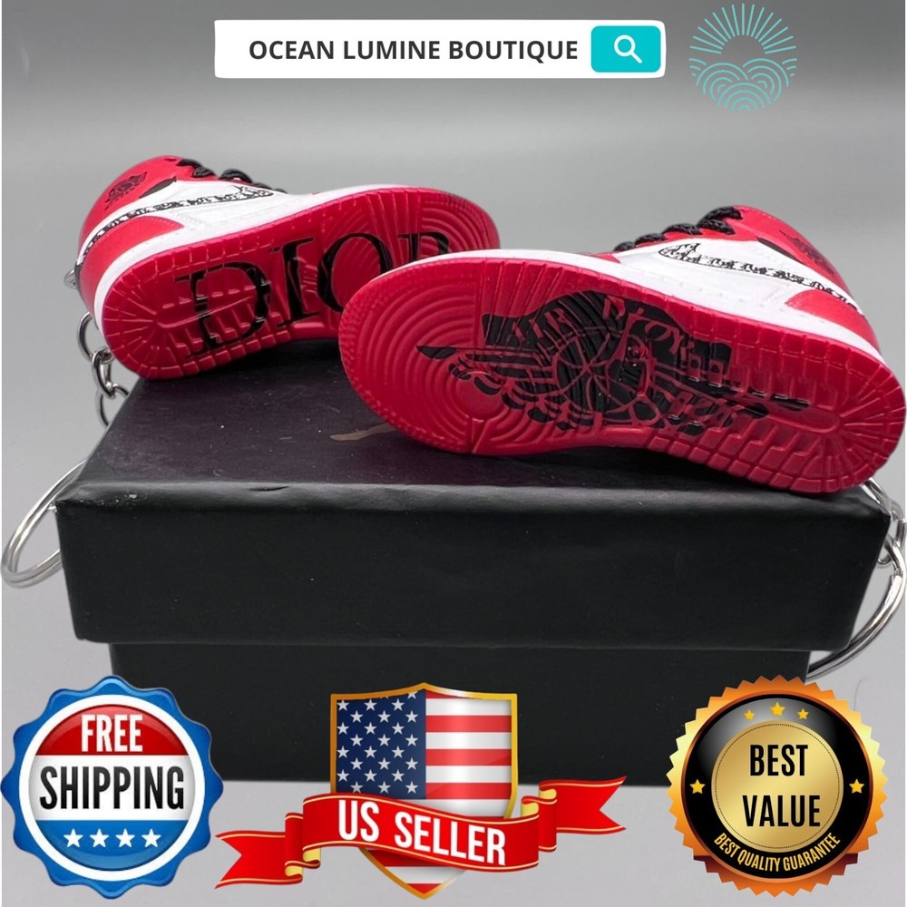 Air Jordan 3D Mini Sneaker Keychain, Basketball Sneaker Collectible, Box Options