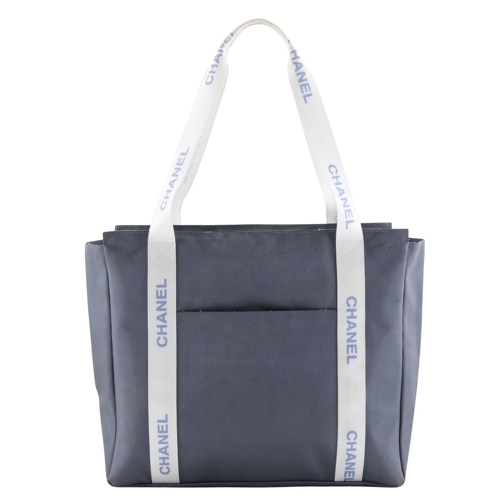 Chanel Pre-Owned Logo Line Nylon Tote Bag for Women