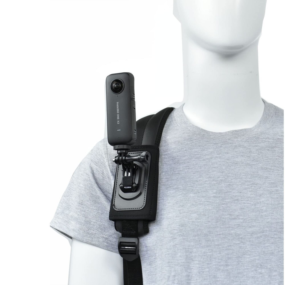 Action Camera Backpack Mount for Insta360 X4, X3, X2,Ace, One RS, Go3, Compat...-image