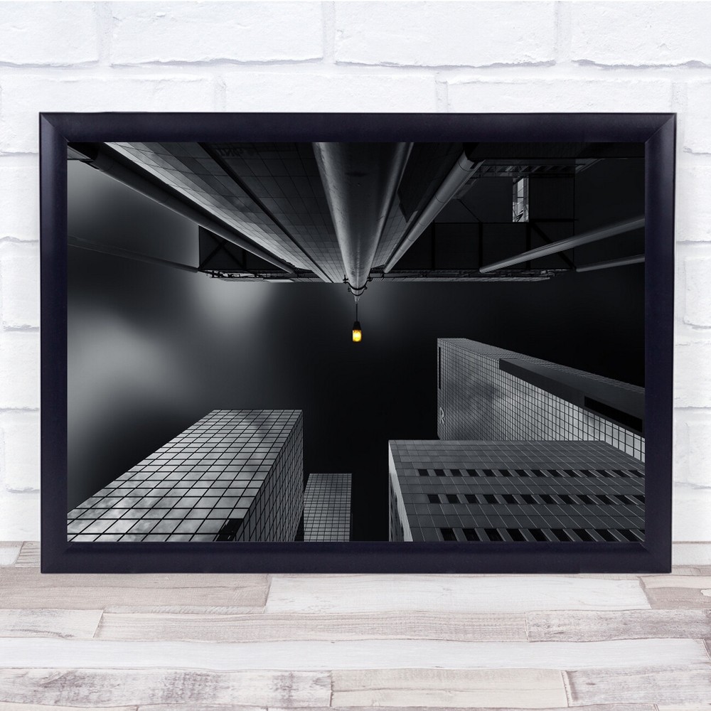 Lamppost Rotterdam Architecture Panorama Panoramic Lamp Street Wall Art Print