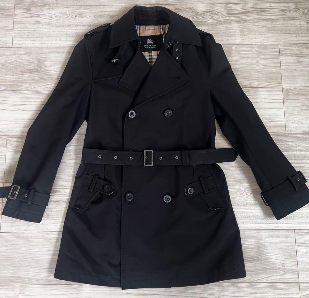 Burberry Black Label Trench Coat Asian fit M US size S Nova Check Polyester