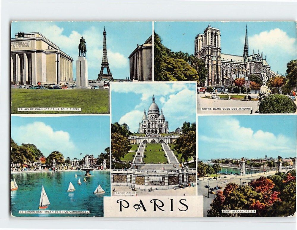 Postcard Famous Places In Paris France