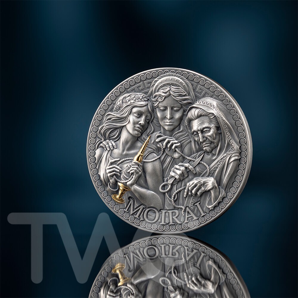 Moirai The Great Greek Mythology 1 oz Antique finish Silver Coin Cameroon 2025