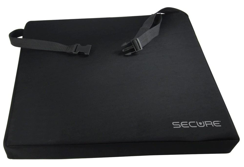 Secure Wheelchair Gel Cushion with Safety Strap - 18x16x3 Inch - Gel & Foam O...