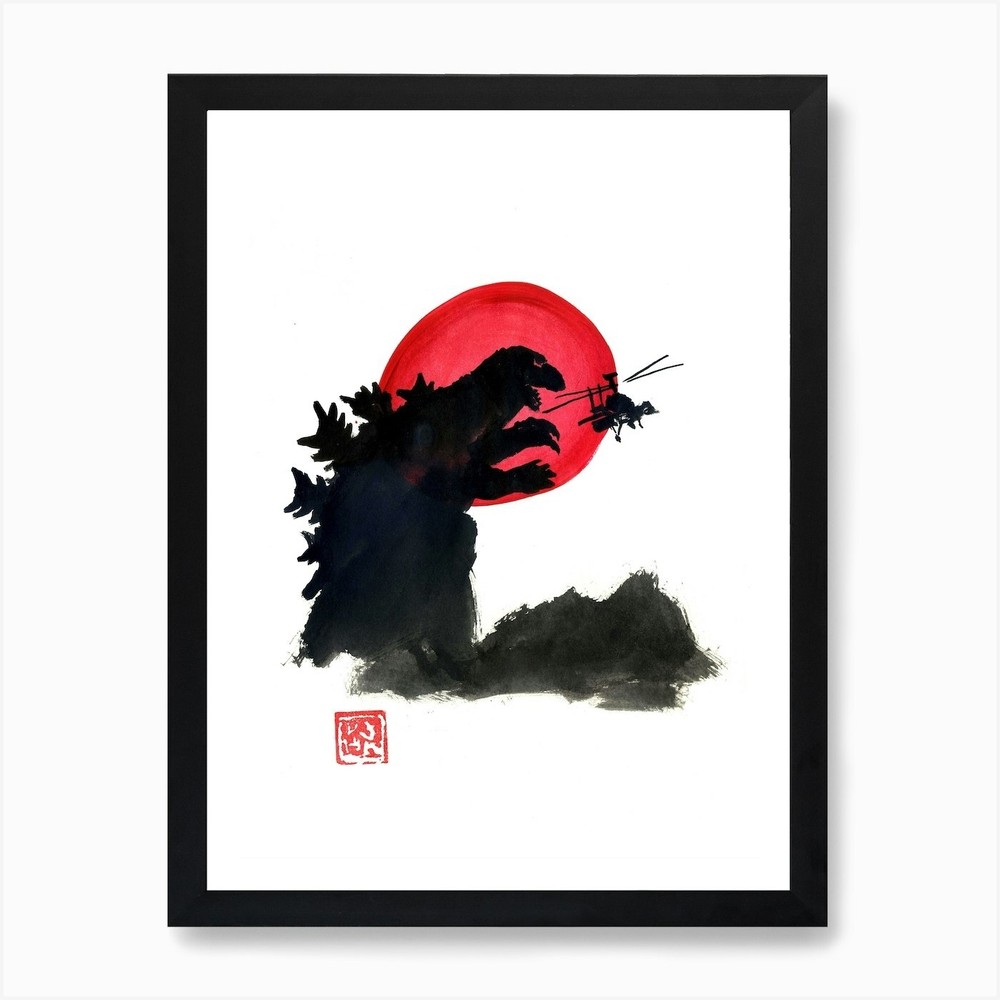 Godzilla Art Print Framed Wall Art Poster Canvas Print Picture