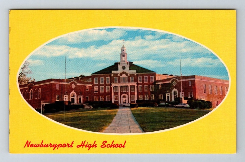 Newburyport MA-Massachusetts Newburyport High School Outside Vintage Postcard