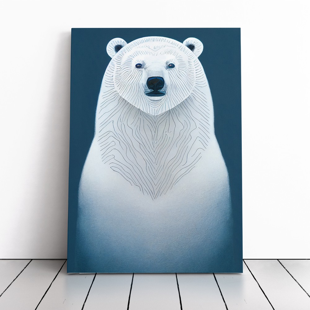 Polar Bear Framed Canvas Wall Art for Living Room or Bedroom Decor
