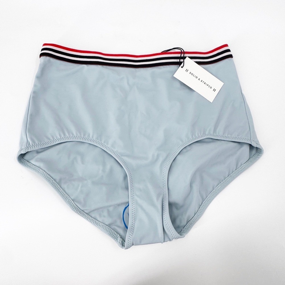SOLID & STRIPED High Waisted Bikini Bottoms Light Blue Size M