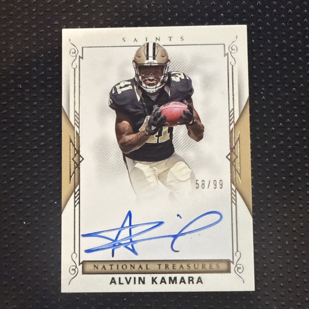 Alvin Kamara 2017 Panini National Treasures Rookie On Card Auto /99 RC Saints