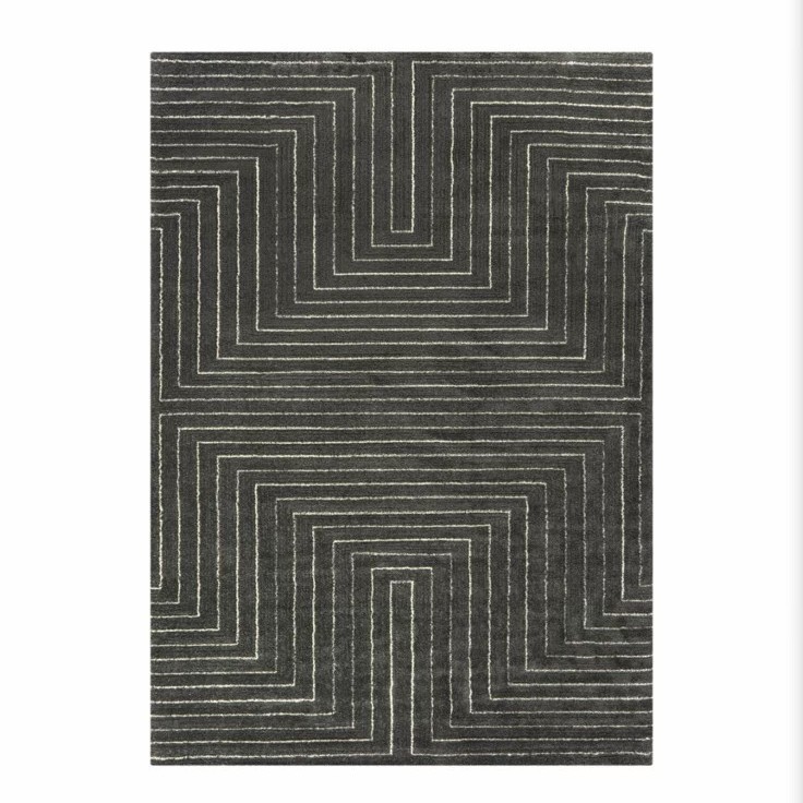New Moroccan Berber Wool Rug Color Black Handmade Luxury Design Carpet Rug