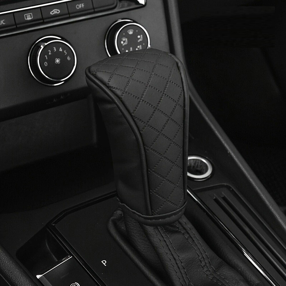 Leather Non-Slip Car Gear Shift Knob Cover & Handbrake Protector