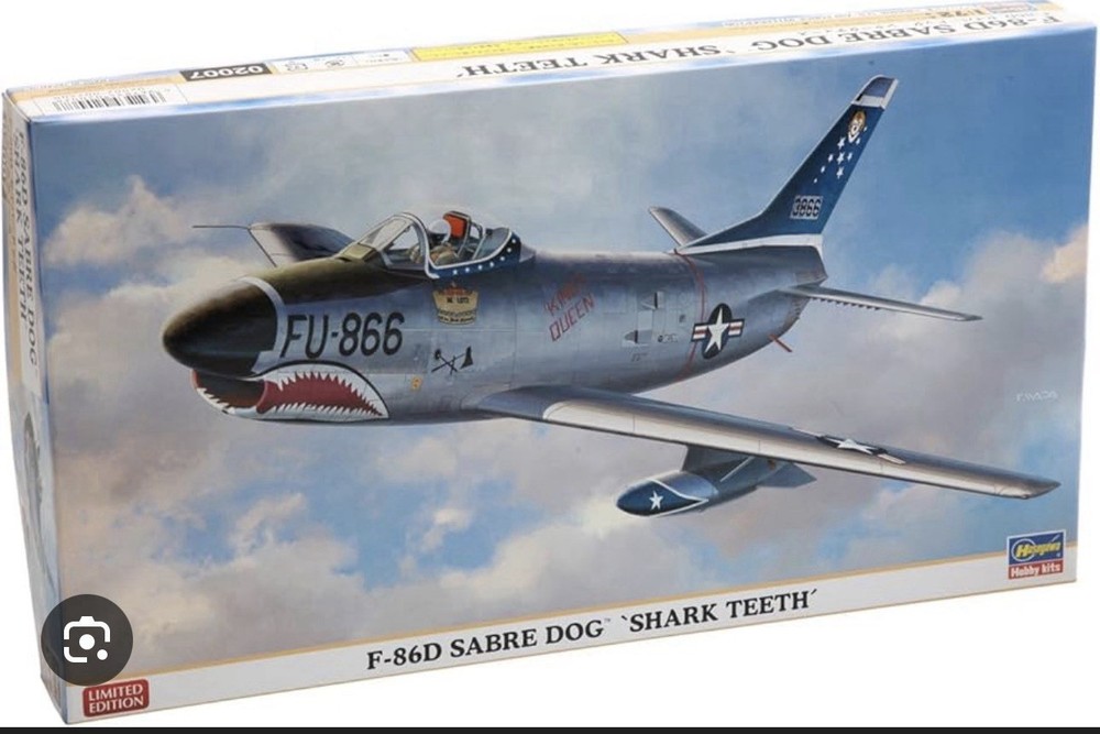 Vtg SEALED New Hasegawa F-86D Sabre Dog J.A.S.D.F. Japanese Airplane Model 1:72