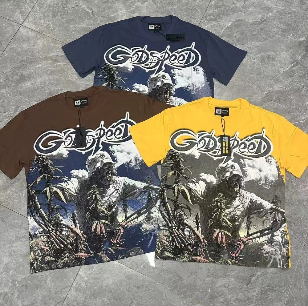 NEW Godspeed Skeleton Farmer in the Field printing Tee Mens Cotton T-shirt