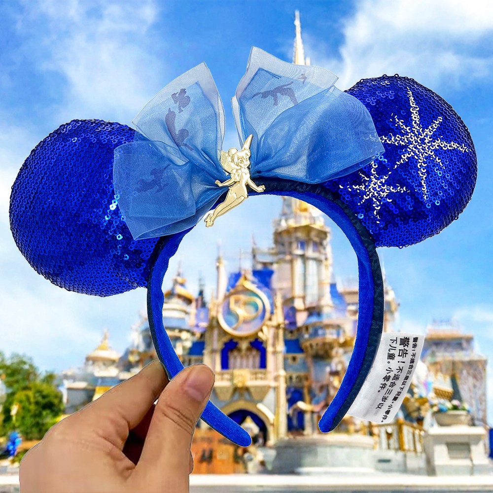 Disney Parks Peter Pan's Flight Main Attraction Tinkerbell Minnie Ears Headband