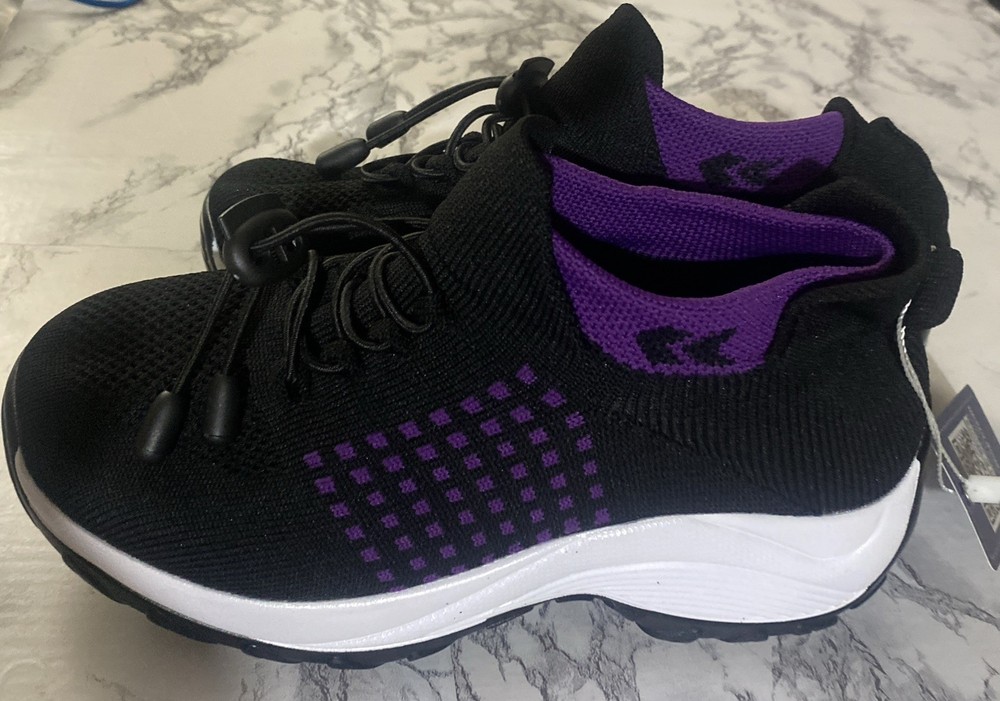 Comfort Wear Ortho Stretch Cushion Shoes Women's Black/Purple- Sz 35(4.5) Small