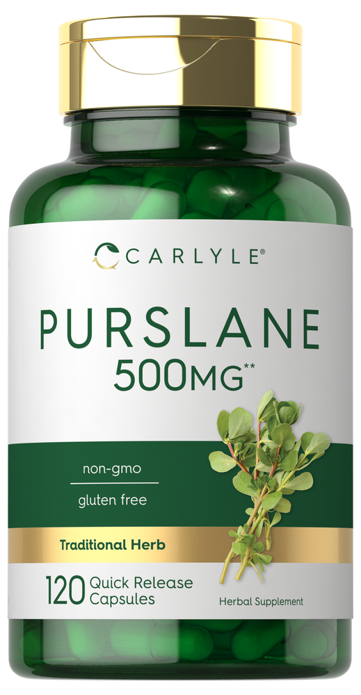 Purslane Supplement 500mg | 120 Capsules |  Non GMO, Gluten Free | by Carlyle