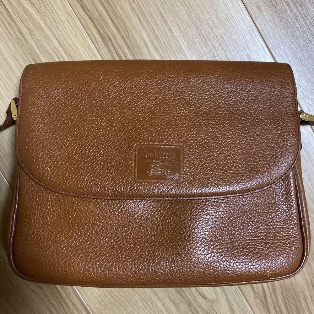 Burberry Shoulder Bag Nova Check Leather Brown Authentic F11181313