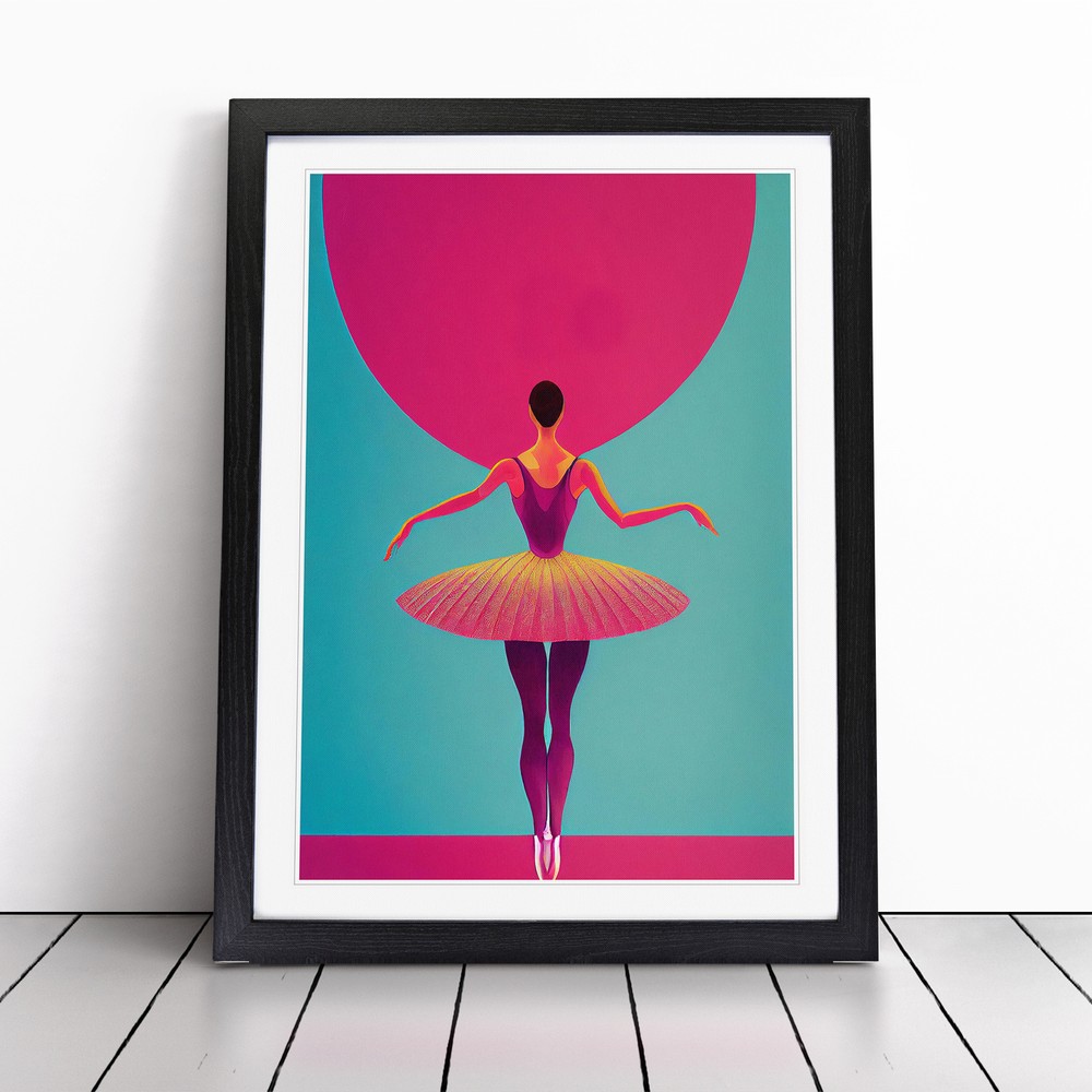 Pop Art Ballerina No.1 Wall Art Print Framed Canvas Picture Poster Decor