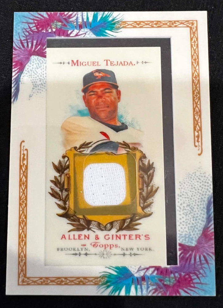 MIGUEL TEJADA 2007 Topps Allen & Ginter Framed Mini Relic Game Used Jersey