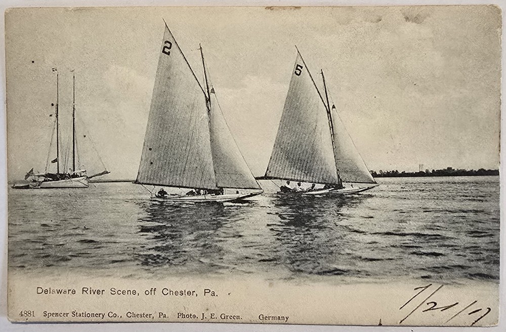 Vintage Postcard Delaware River Scene Chester PA 1907