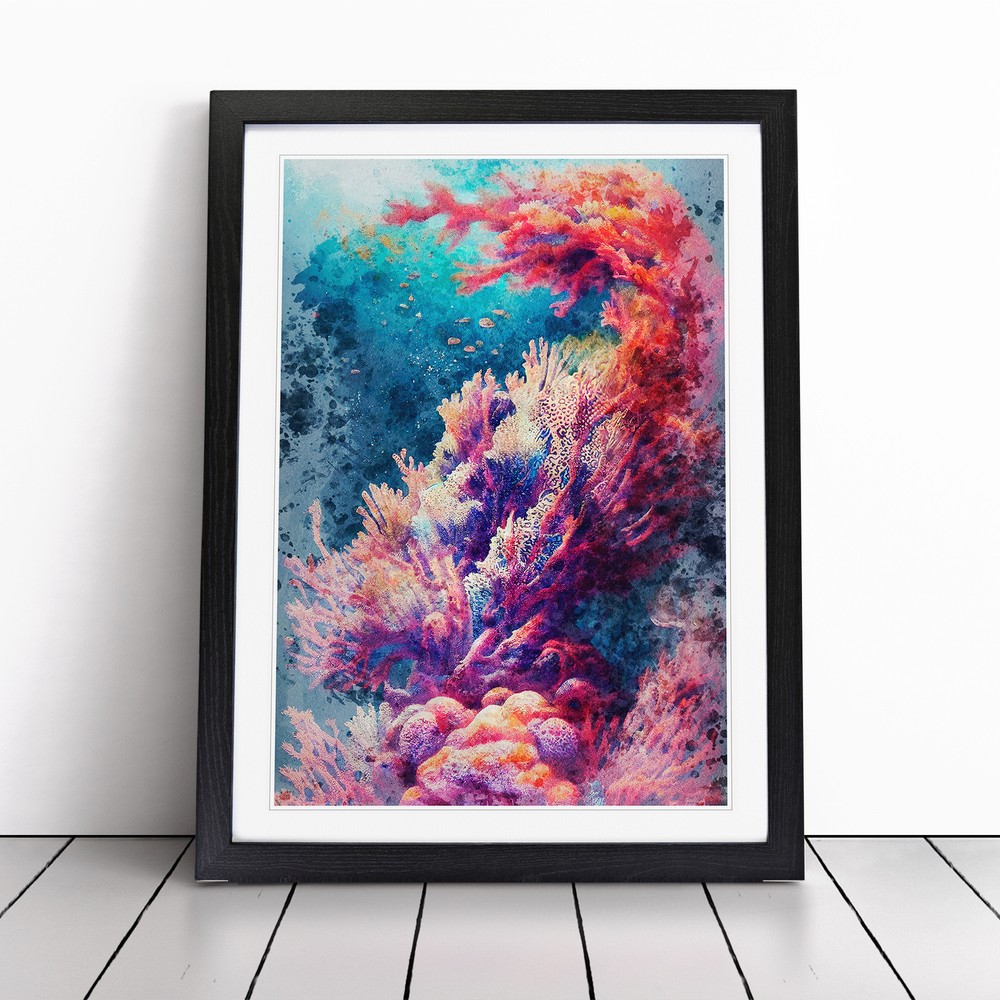 Beauteous Coral Reef Wall Art Print Framed Canvas Picture Poster Decor