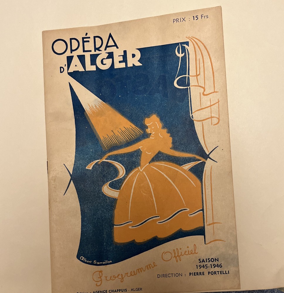 1945 Opera Program Algeria W/autographs By Ida Doneddu and Pierre Portelli