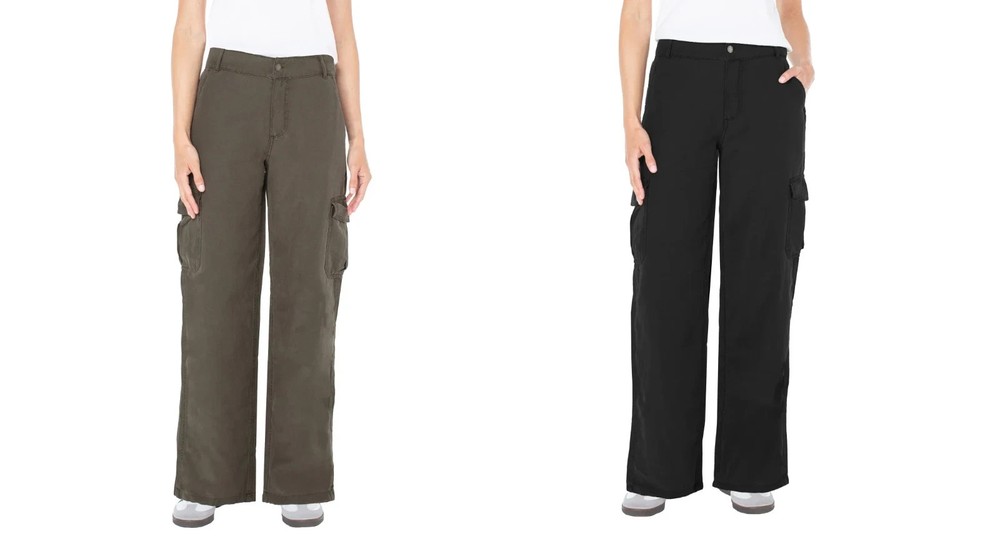 Well Worn Women's High Rise Wide leg Cargo Pants 1