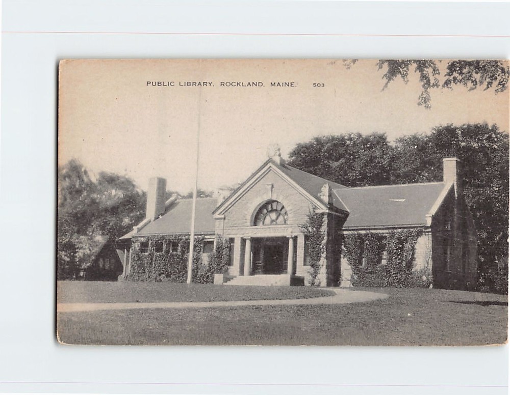 Postcard Public Library Rockland Maine USA