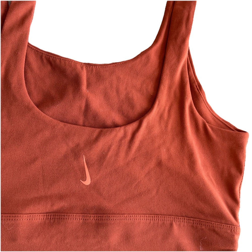 Nike Women's Yoga Cropped Bra/Tank Top Activewear Orange Size Medium
