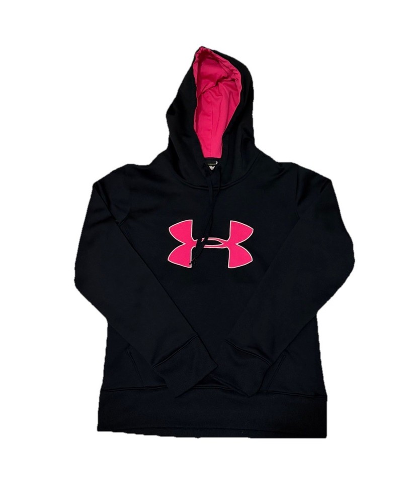 Under Armour Women’s Hoodie Sweatshirt Black With Pink Logo Size Small Sm/P