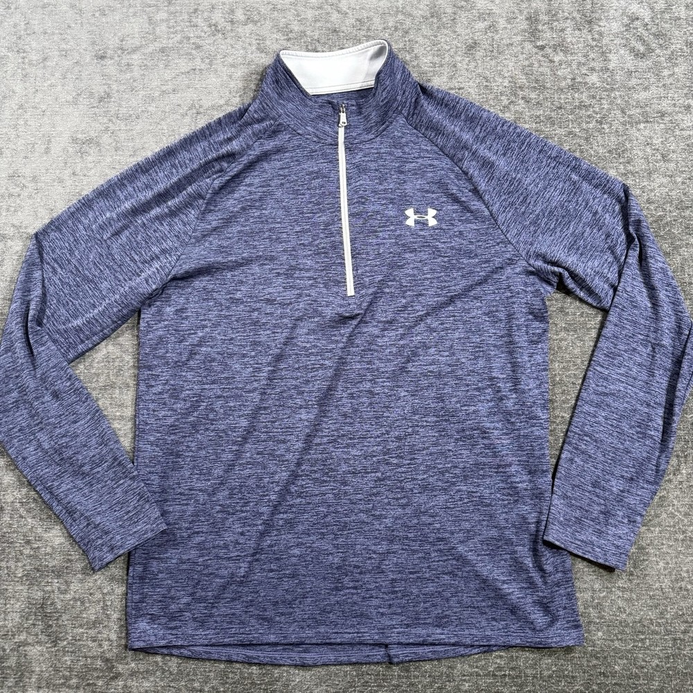 Under Armour Men’s Large Blue Performance Quarter Zip Pullover HeatGear Loose