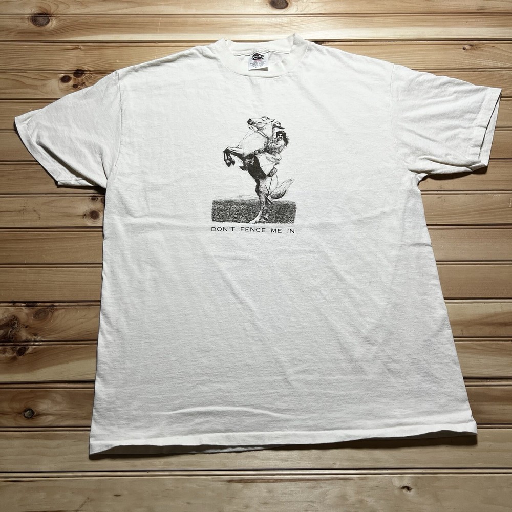 Vintage 90s Annie Oakley Dont Fence Me In Equestrian Horse Western Shirt Size XL