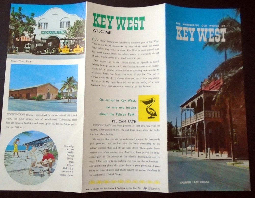 1960s Old World of Key West Florida Brochure, Photos, Houses, Kraals, Naval Base