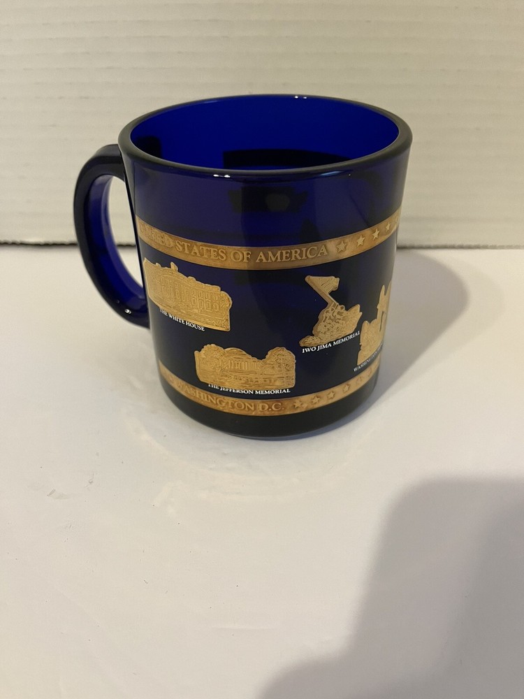 Blue glass cobalt United States Washington D.C. Mug