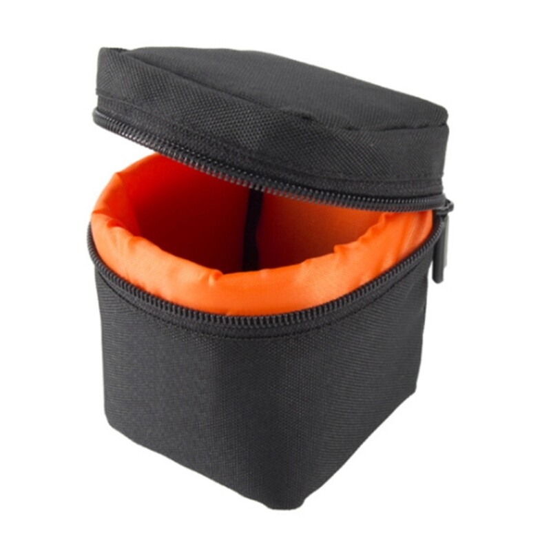 Black Storage Bag with Zipper Camera Lens Photography Supplies Padded Bag