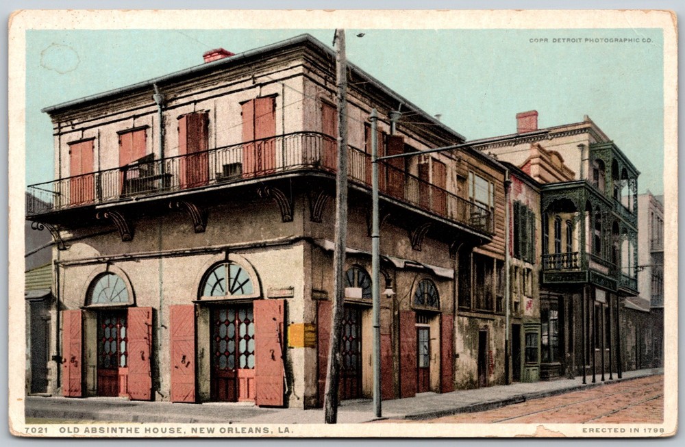 Old Absinthe House New Orleans LA French Quarter ANTIQUE Postcard 10246-image