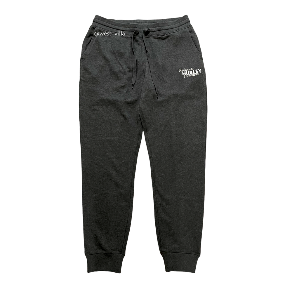 Hurley Sweatpants Welcome to Paradise Fleece Joggers Pants Mens Grey L Large