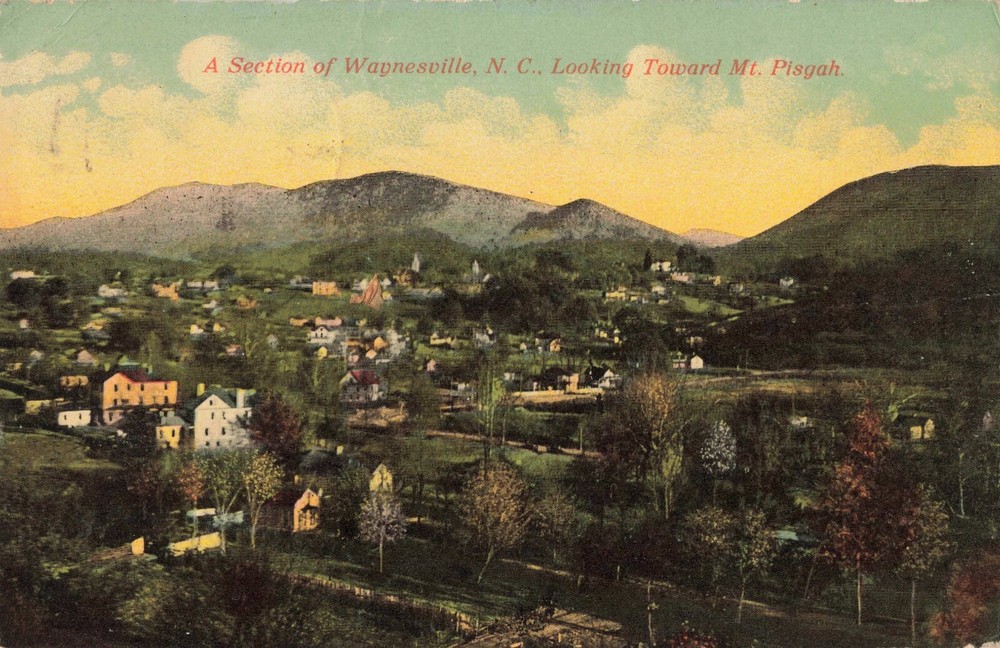 Birdseye View Waynesville North Carolina NC Mt. Pisgah 1913 Postcard