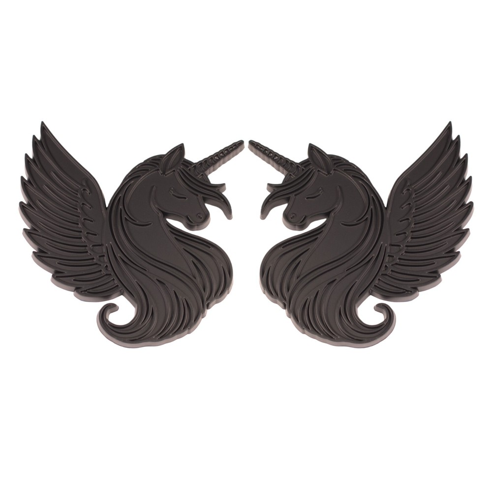 Unicorn 3D Black Emblem Badge Set of 2 for Car Truck SUV Auto Accessories