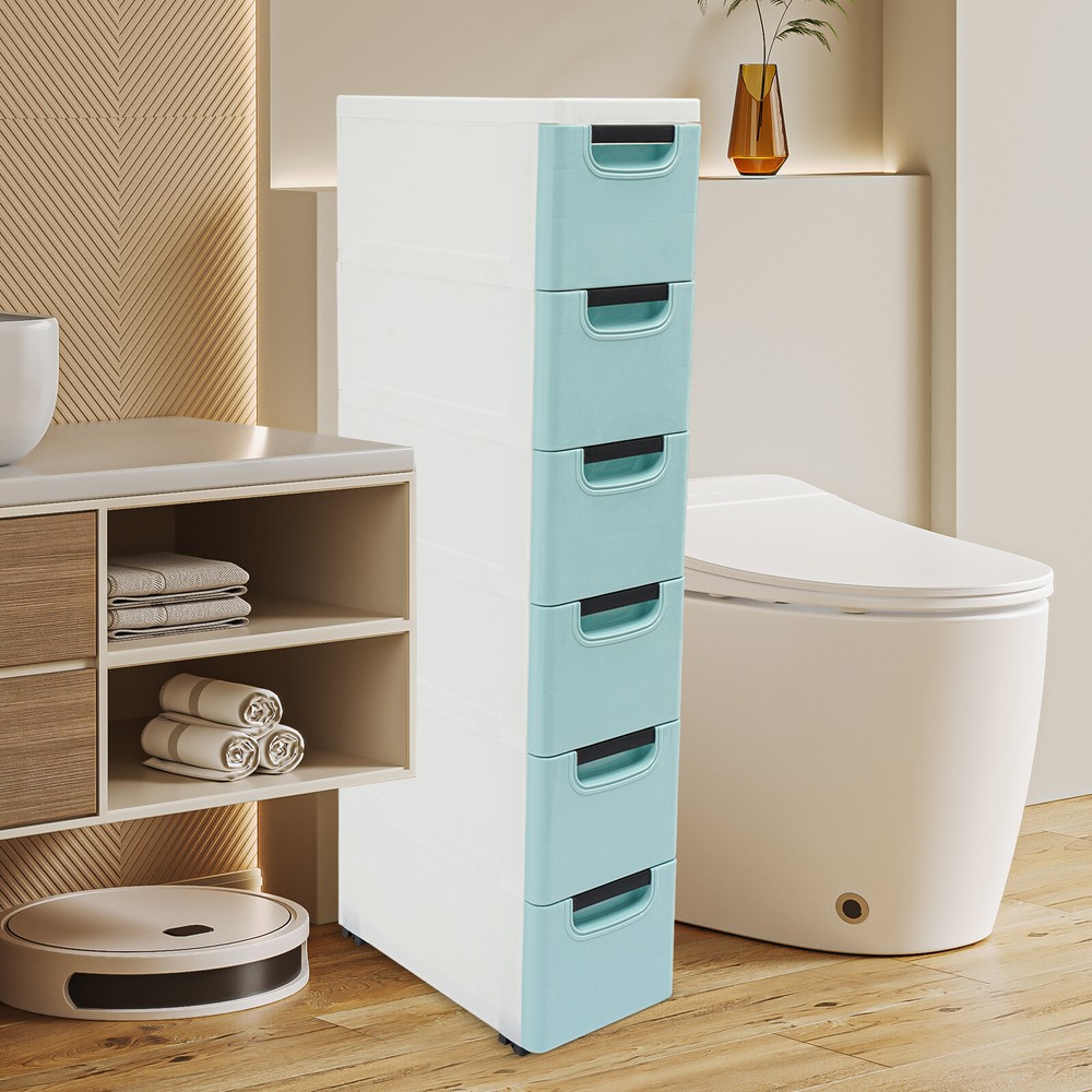 6-Drawer Narrow Space Storage Cabinet for Home or Office Organization