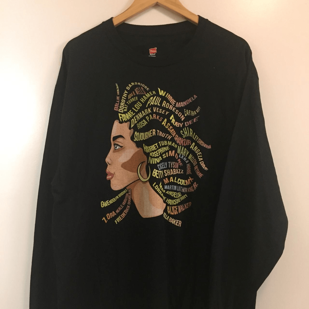 Black Excellence Graphic Long Sleeve Tee in XL - Bold & Inspirational