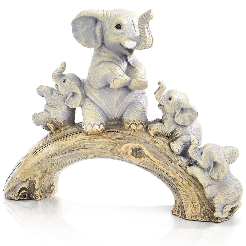 Elephant Statue Home Decor, Cute Resin Elephants Figurine, Good Luck Elephant...