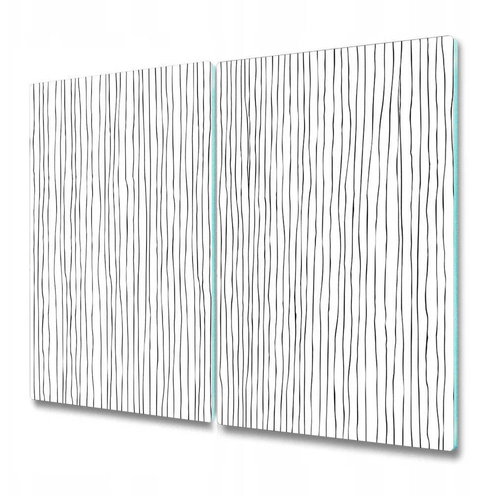 Glass Worktop Saver Kitchen Blurred Lines Black and White Modern Black Lines