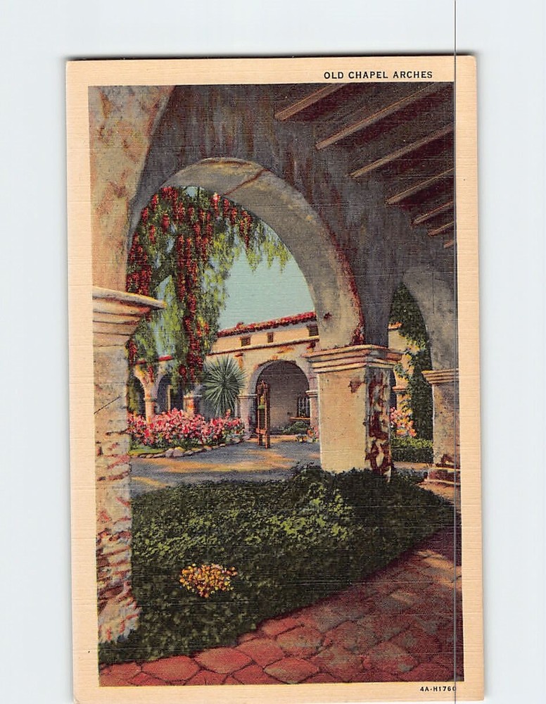 Postcard Old Chapel Arches Mission San Juan Capistrano California USA